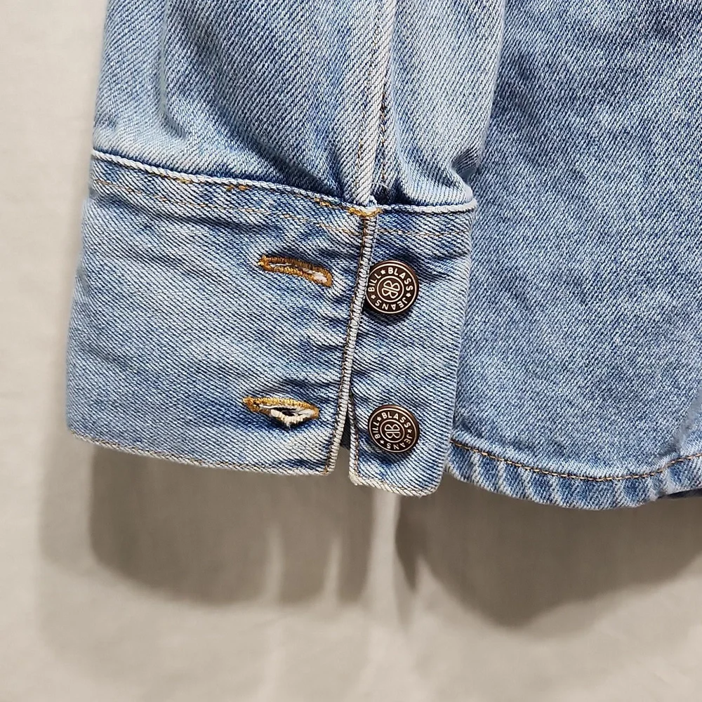 Denim Button Front Jacket - Picture 5 of 6